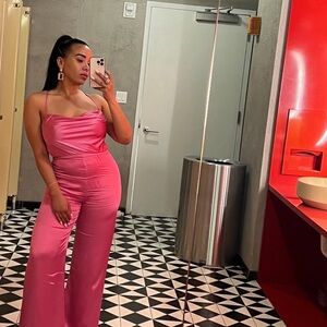 ASOS Pink Strapless Jumpsuit